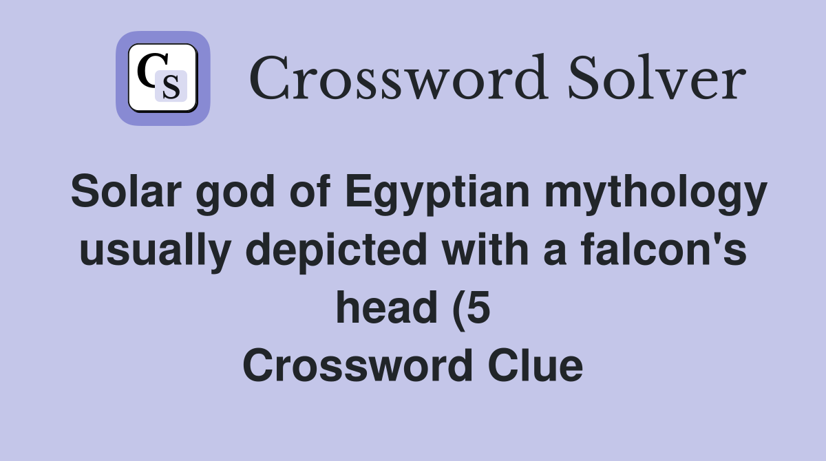 Solar god of Egyptian mythology usually depicted with a falcon #39 s head Solar god of Egyptian mythology usually depicted with a falcon #39 s head