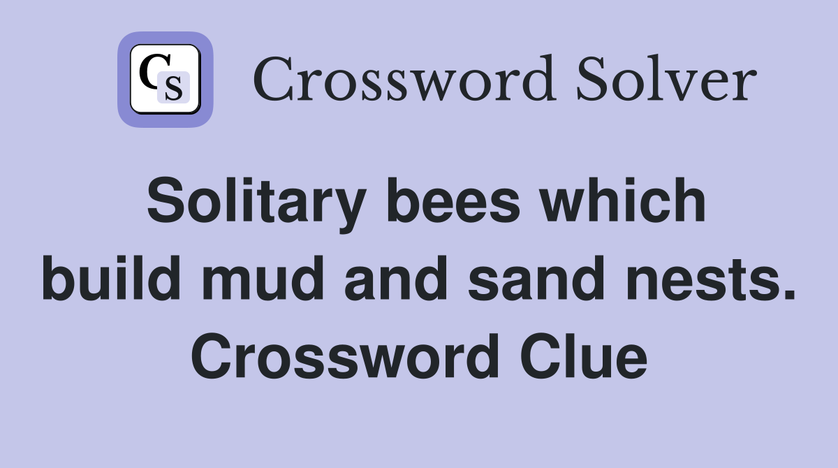 Solitary bees which build mud and sand nests. Crossword Clue