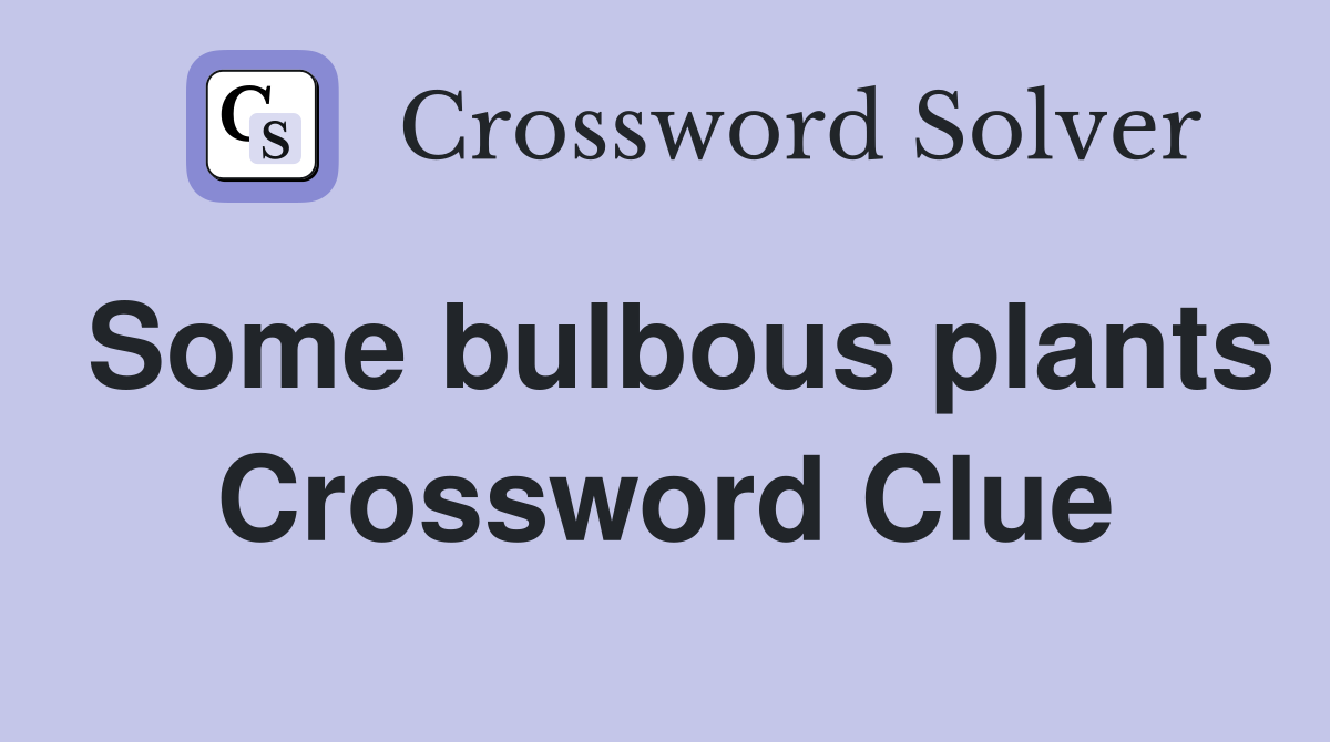 Some bulbous plants Crossword Clue