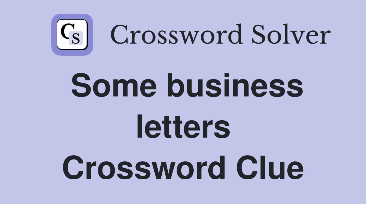 Some business letters Crossword Clue