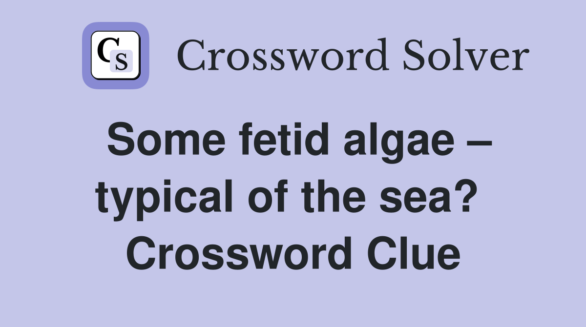Some fetid algae – typical of the sea?  Crossword Clue
