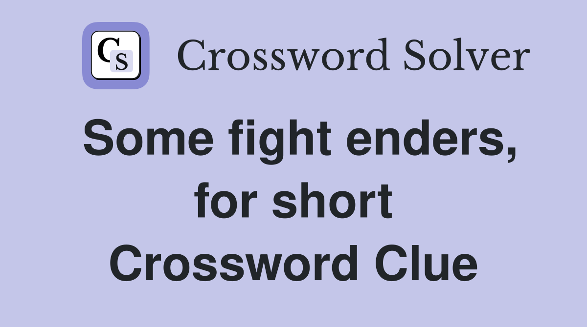 Some fight enders, for short Crossword Clue