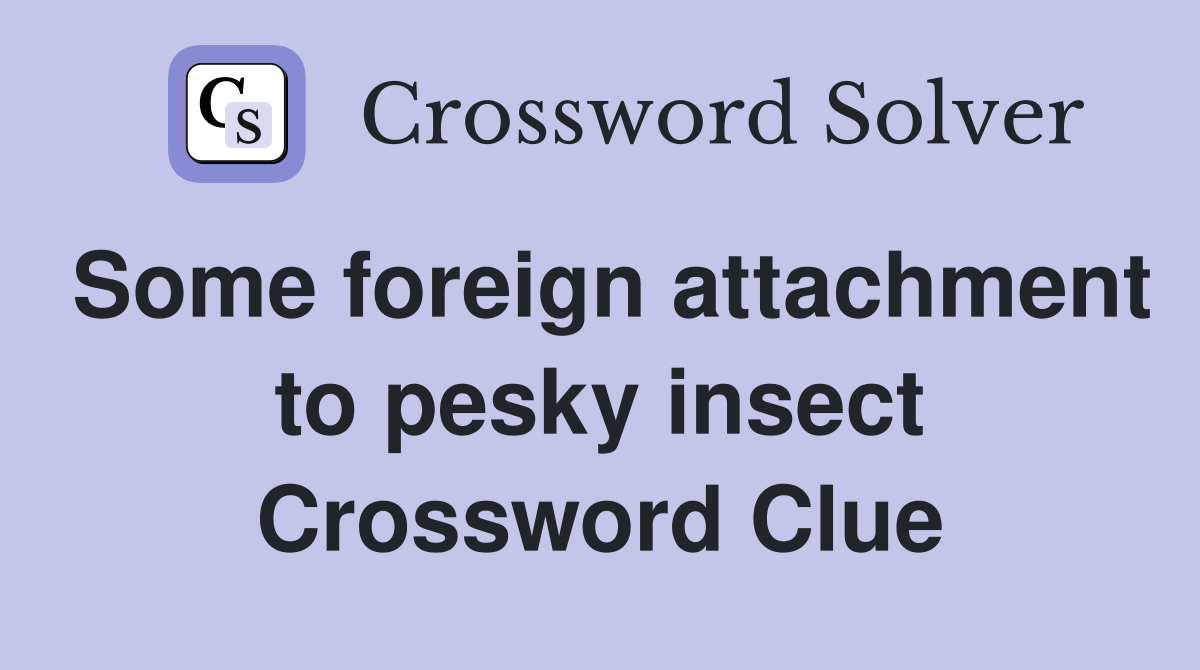 Some foreign attachment to pesky insect Crossword Clue