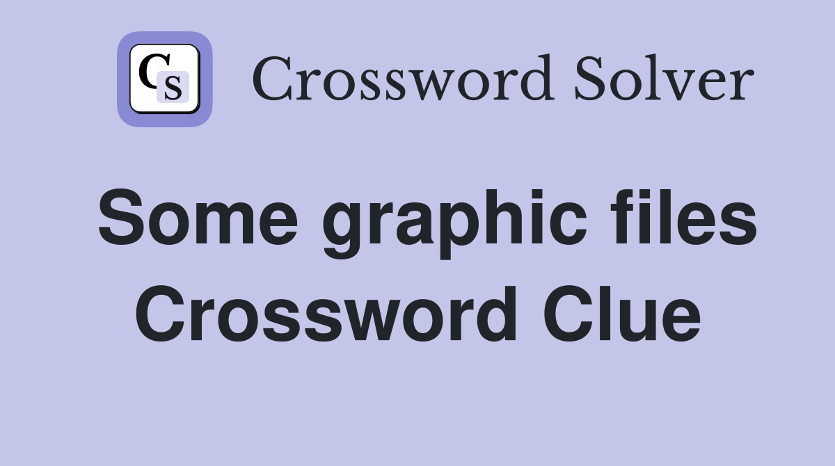 Some graphic files Crossword Clue