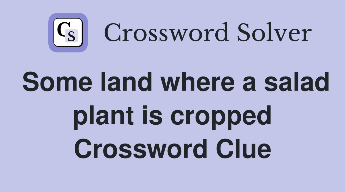 Some land where a salad plant is cropped Crossword Clue