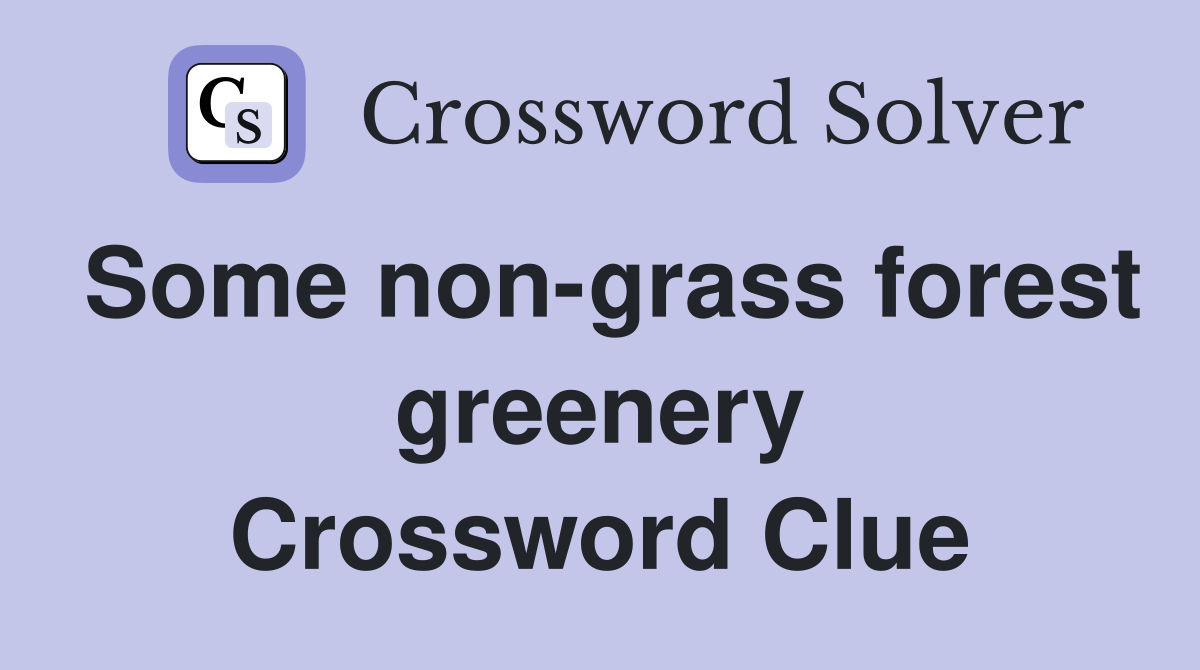 Some non-grass forest greenery Crossword Clue