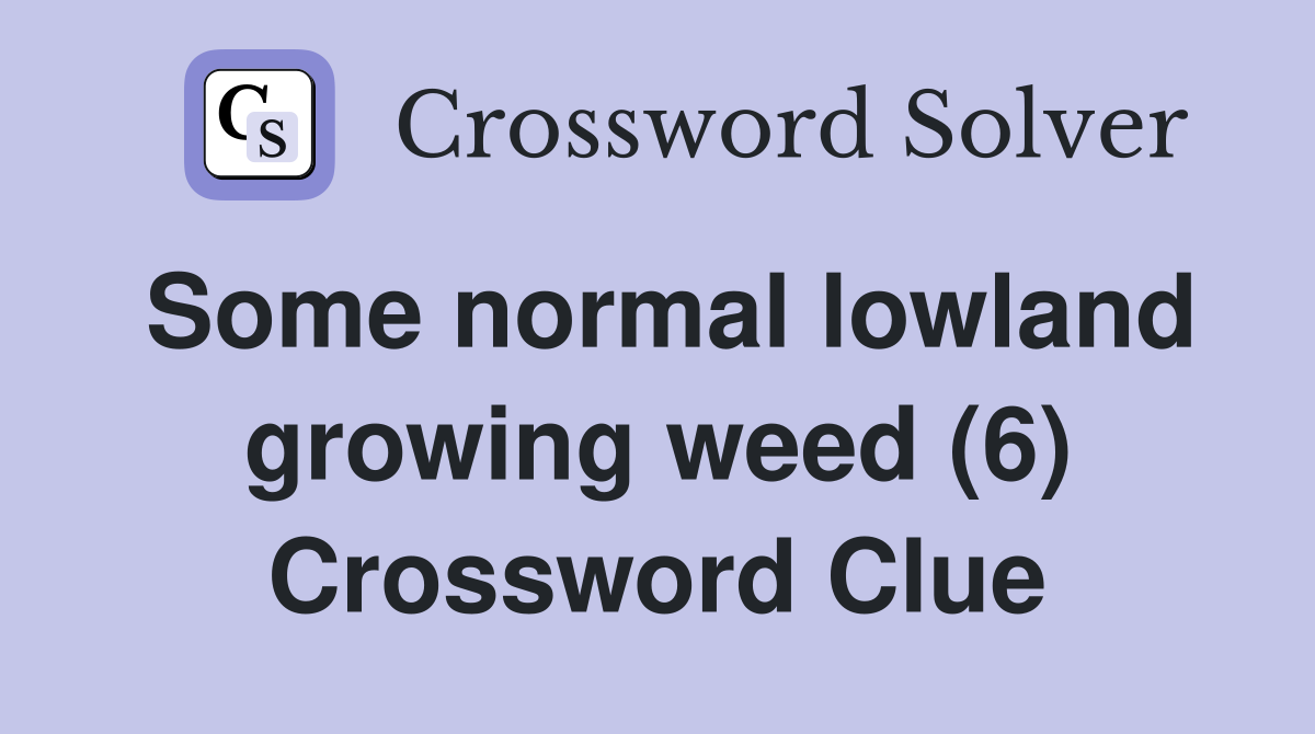 Some normal lowland growing weed (6) Crossword Clue