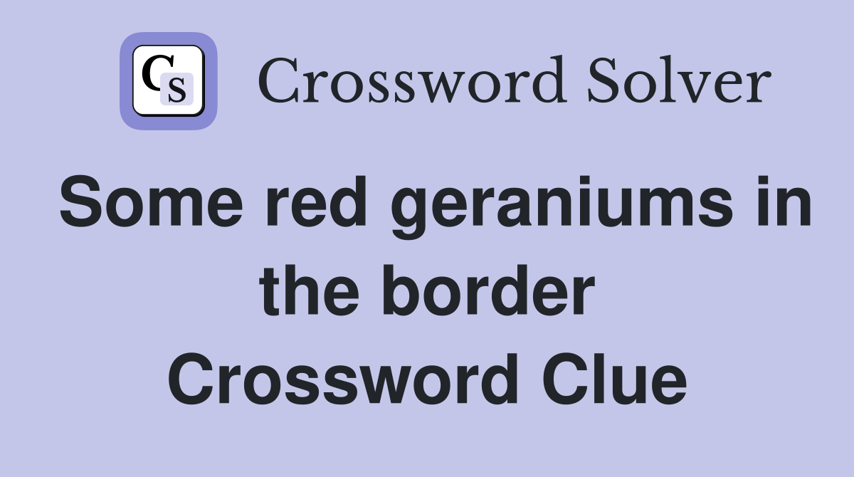 Some red geraniums in the border Crossword Clue