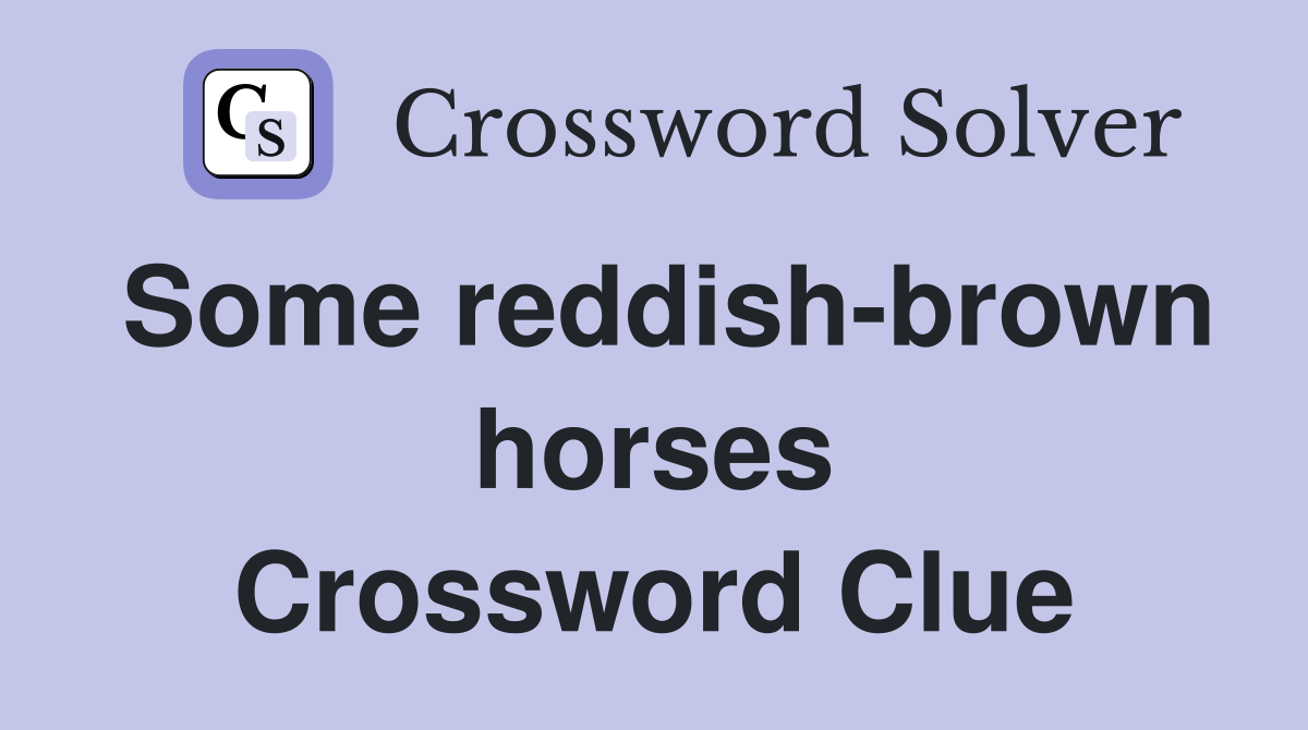 Some reddish-brown horses Crossword Clue