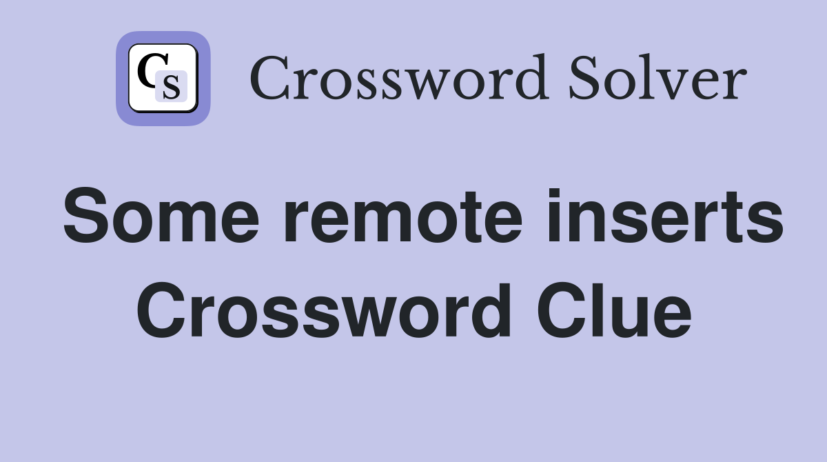 Some remote inserts Crossword Clue