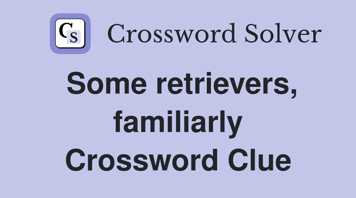 Some retrievers, familiarly Crossword Clue