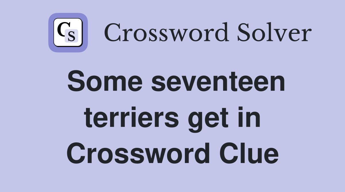 Some seventeen terriers get in Crossword Clue