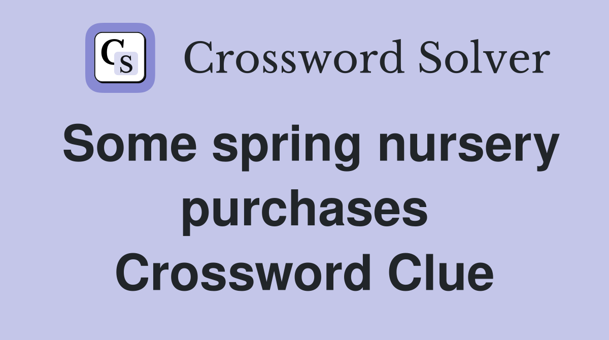 Some spring nursery purchases Crossword Clue