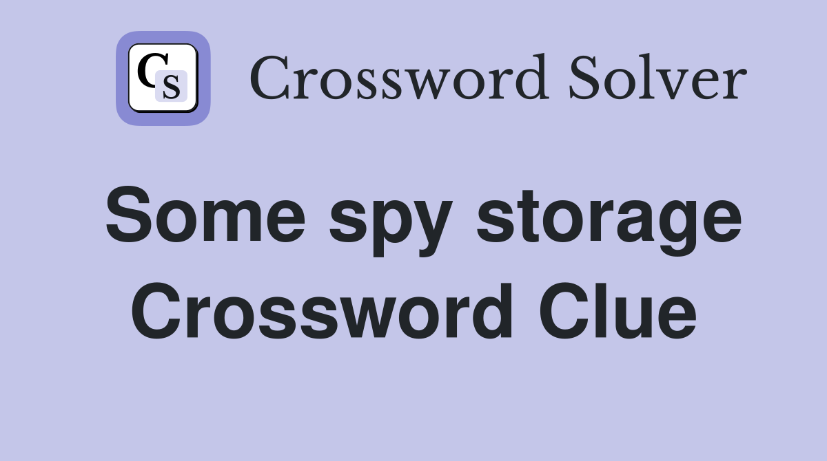 Some spy storage Crossword Clue