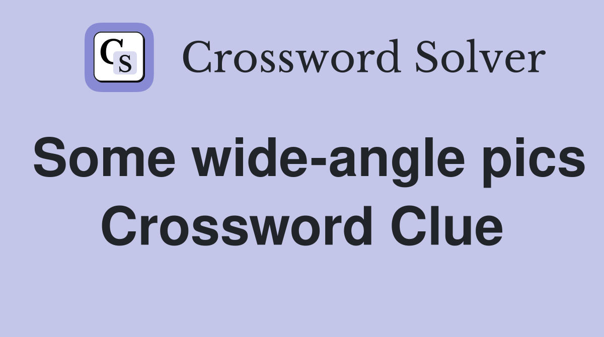 Some wide-angle pics Crossword Clue