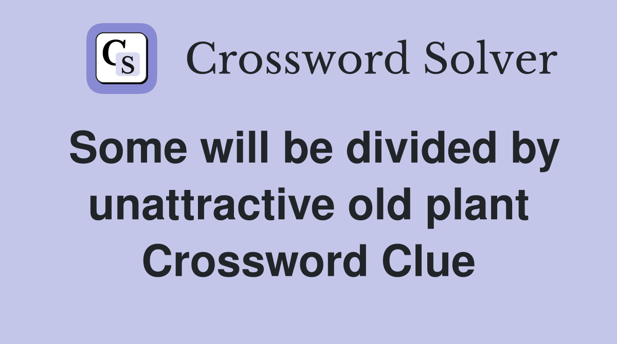 Some will be divided by unattractive old plant Crossword Clue