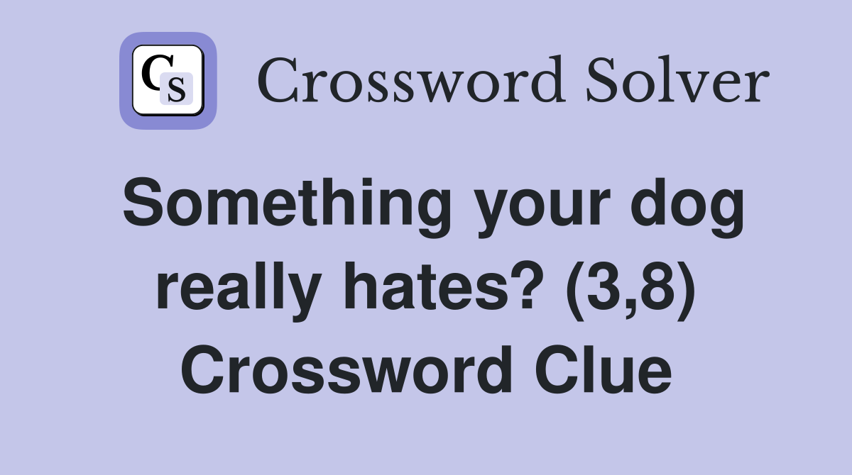 Something your dog really hates? (3,8) Crossword Clue