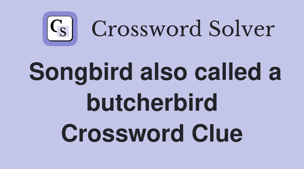 Songbird also called a butcherbird Crossword Clue