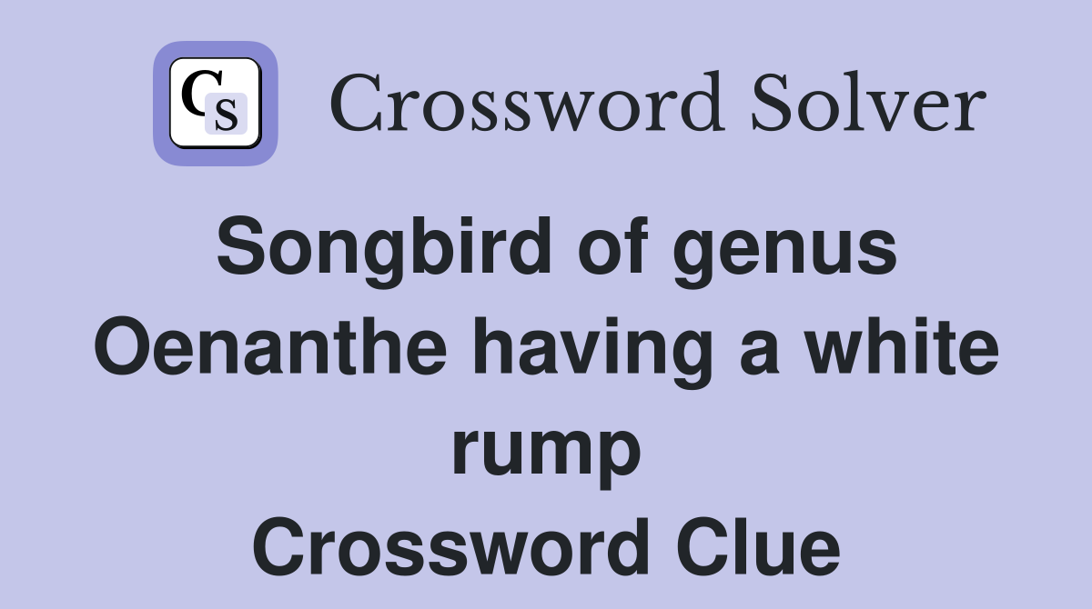 Songbird of genus Oenanthe having a white rump Crossword Clue