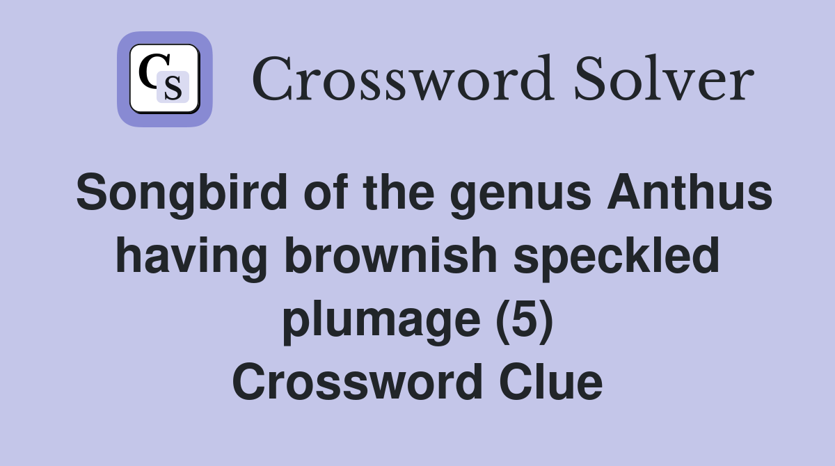 Songbird of the genus Anthus having brownish speckled plumage (5