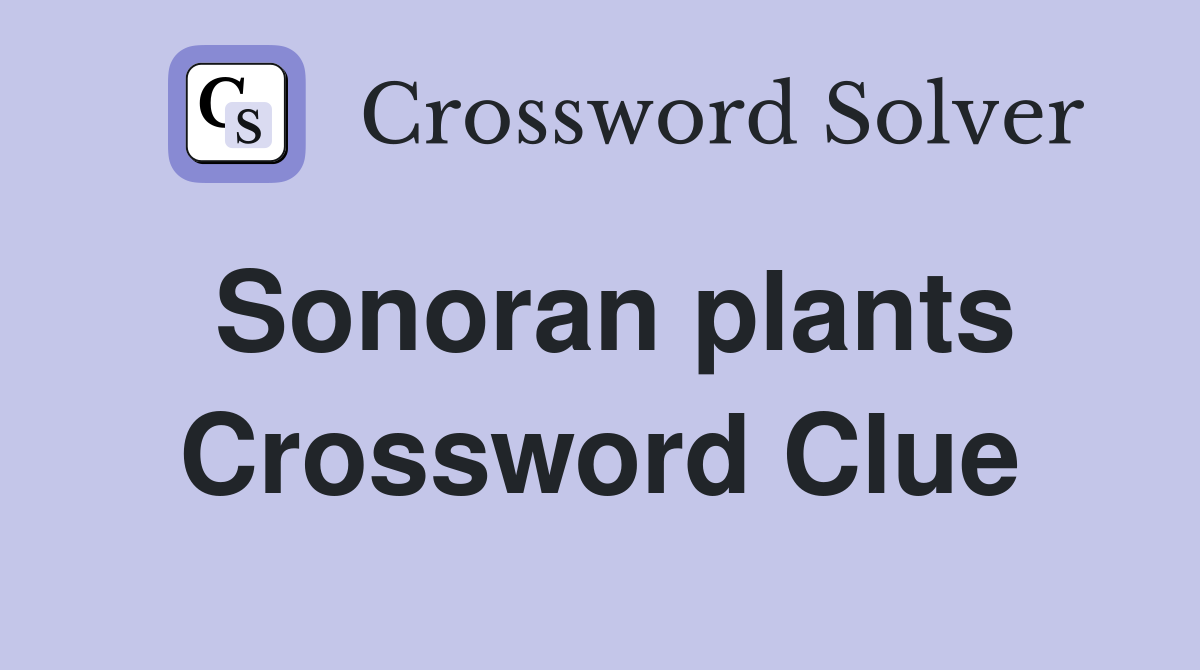 Sonoran plants Crossword Clue