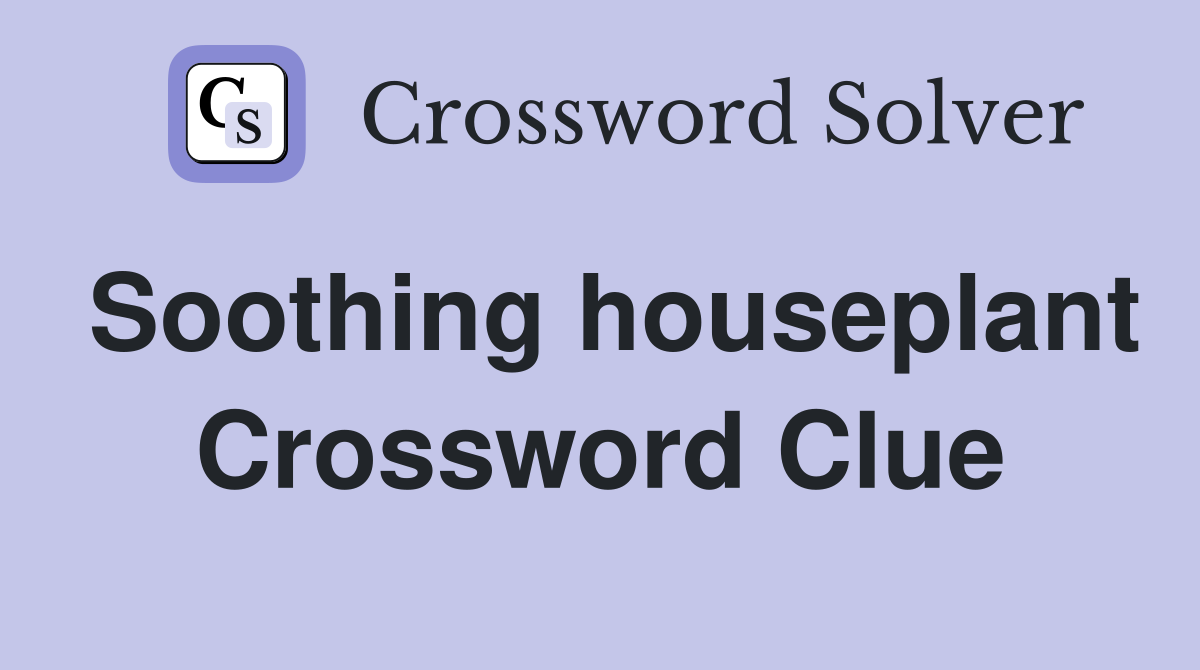 Soothing houseplant Crossword Clue