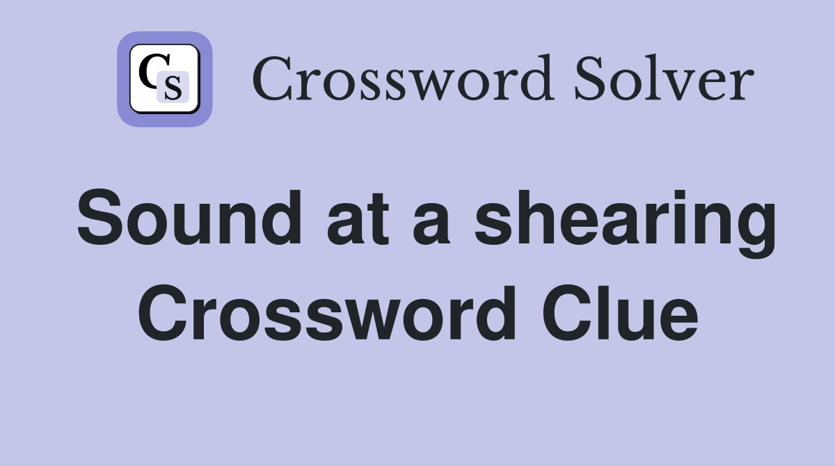 Sound at a shearing Crossword Clue
