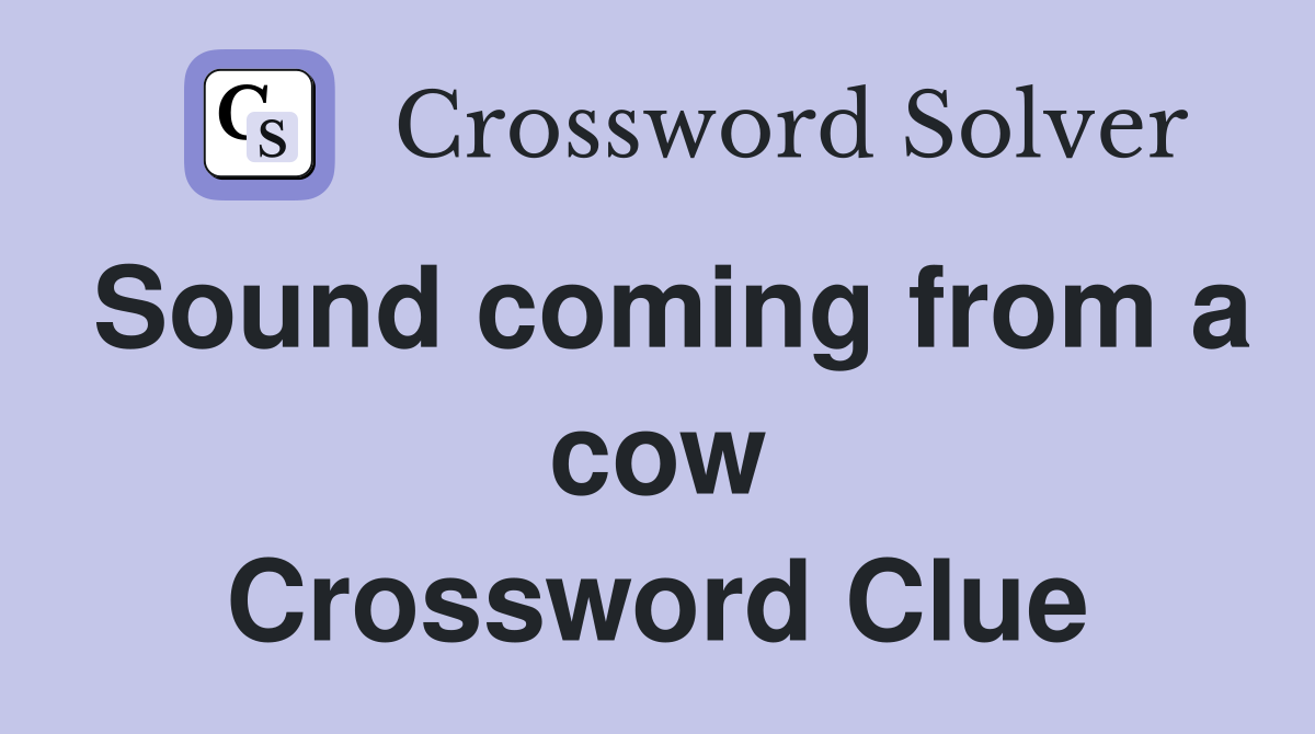 Sound coming from a cow Crossword Clue