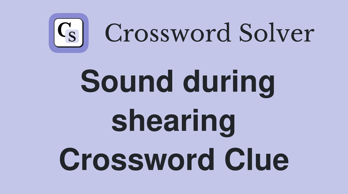 Sound during shearing Crossword Clue