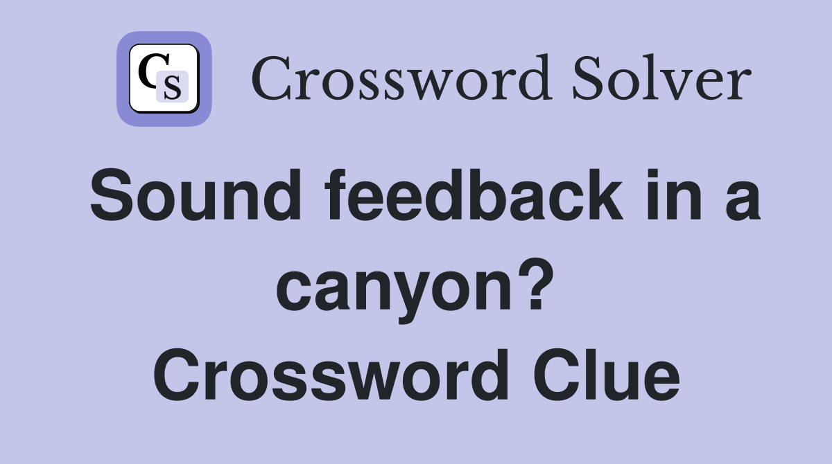 Sound feedback in a canyon? Crossword Clue