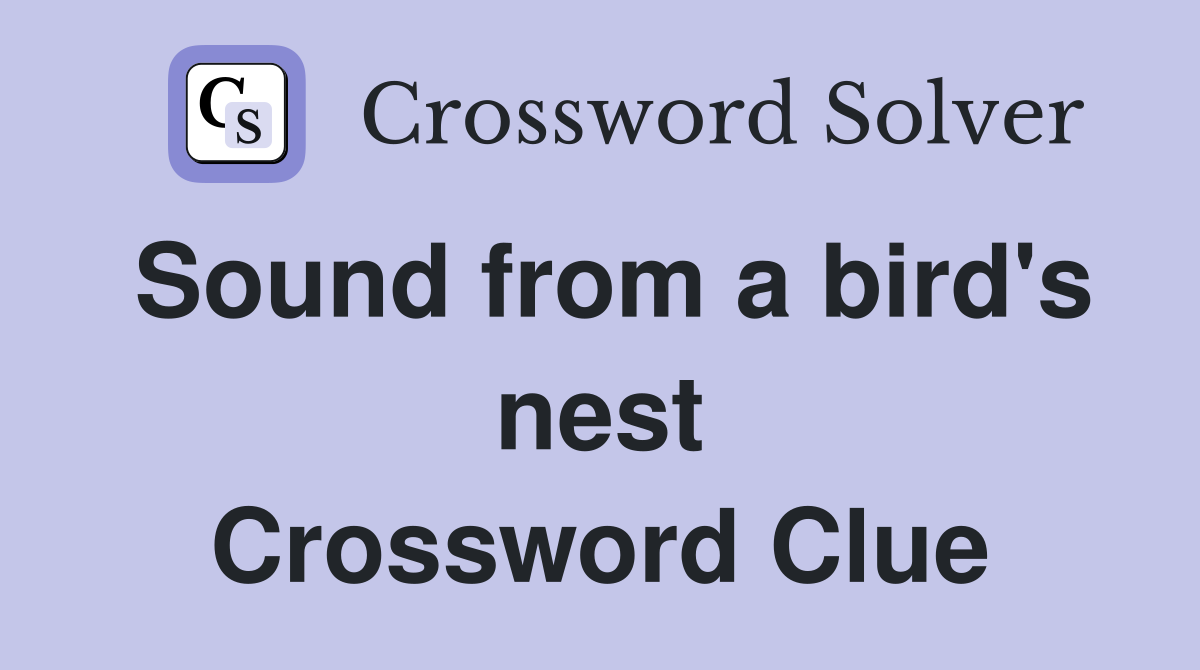 Sound from a bird's nest Crossword Clue
