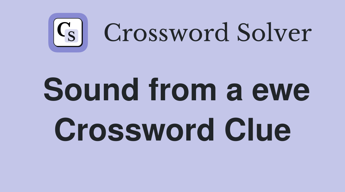 Sound from a ewe Crossword Clue