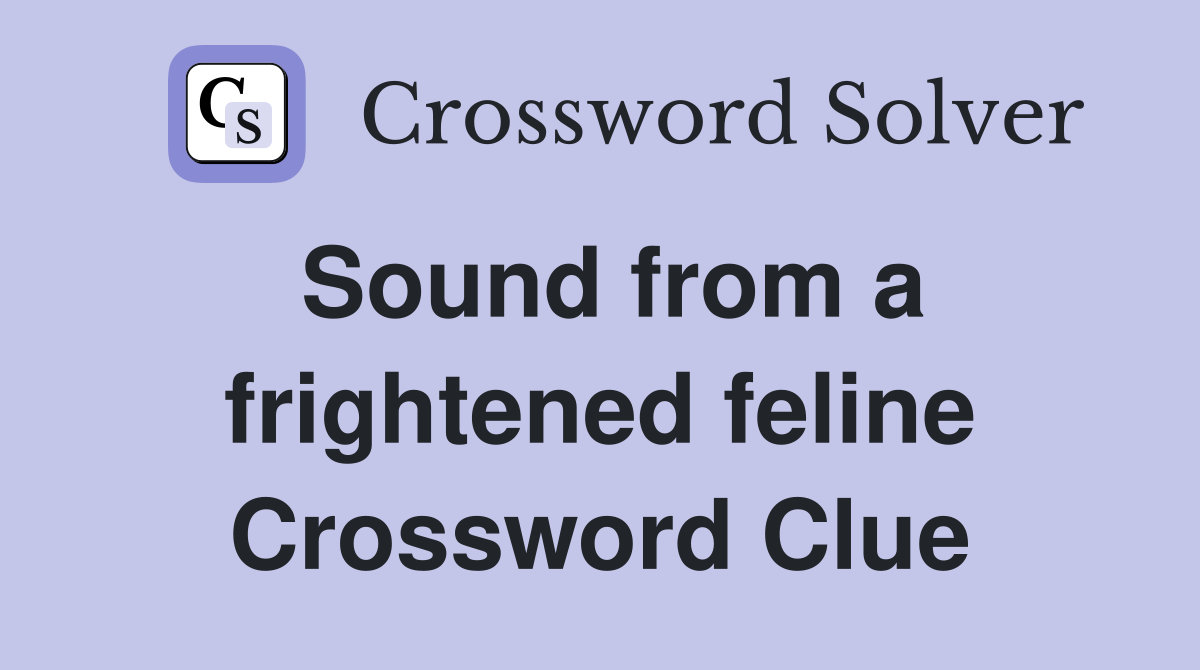 Sound from a frightened feline Crossword Clue