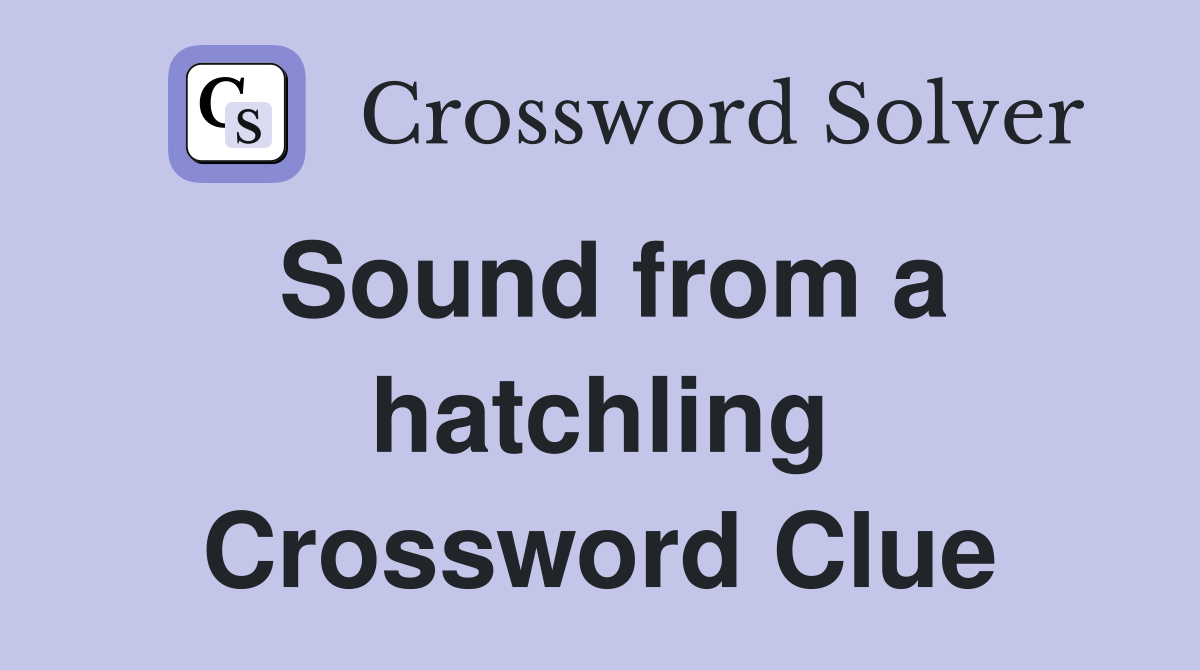 Sound from a hatchling Crossword Clue