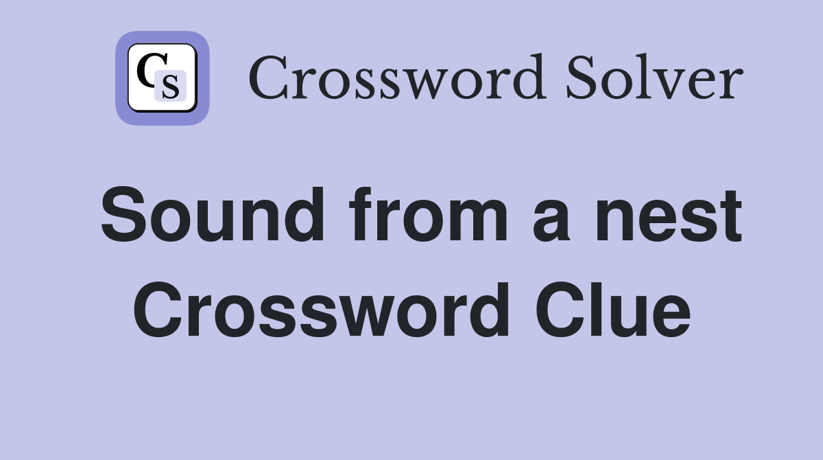 Sound from a nest Crossword Clue