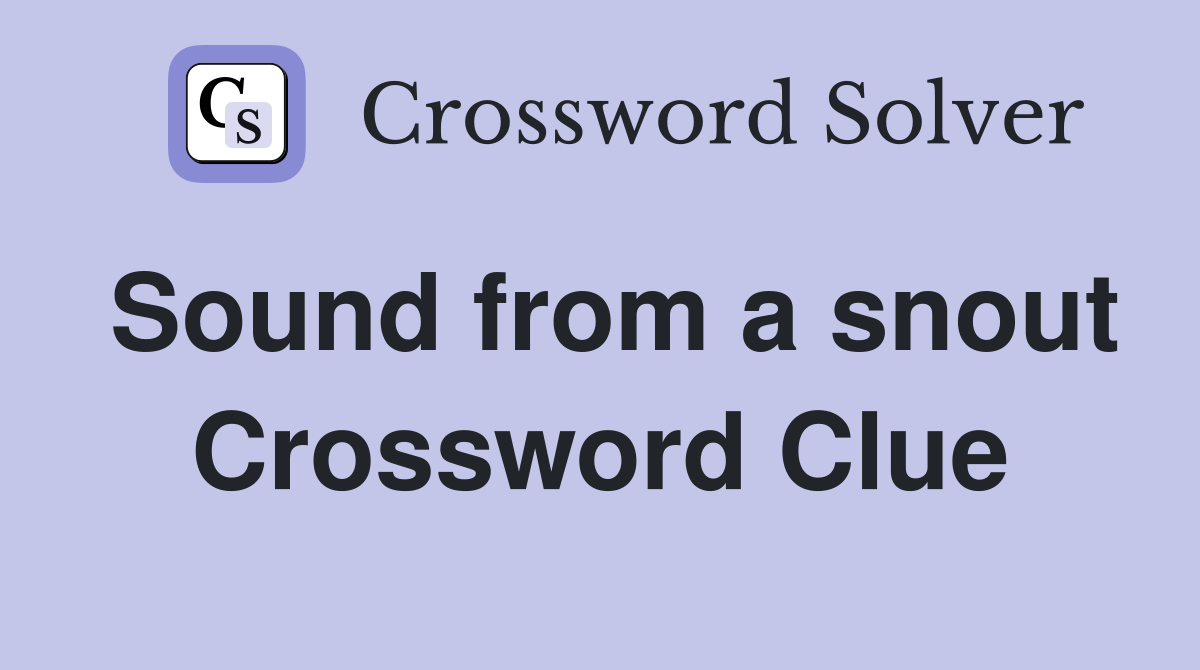 Sound from a snout Crossword Clue