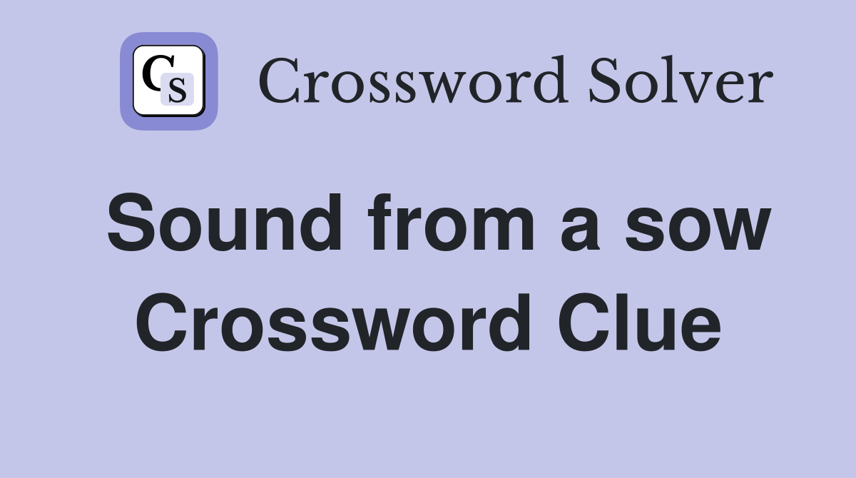 Sound from a sow Crossword Clue