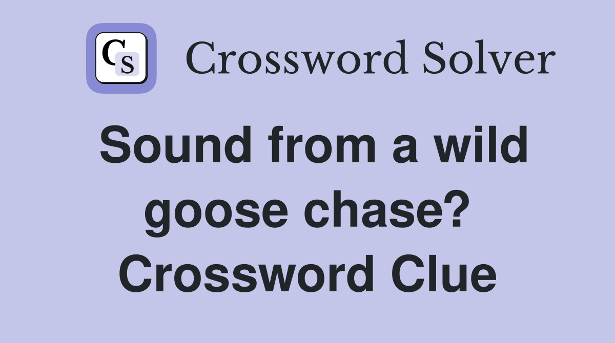 Sound from a wild goose chase? Crossword Clue