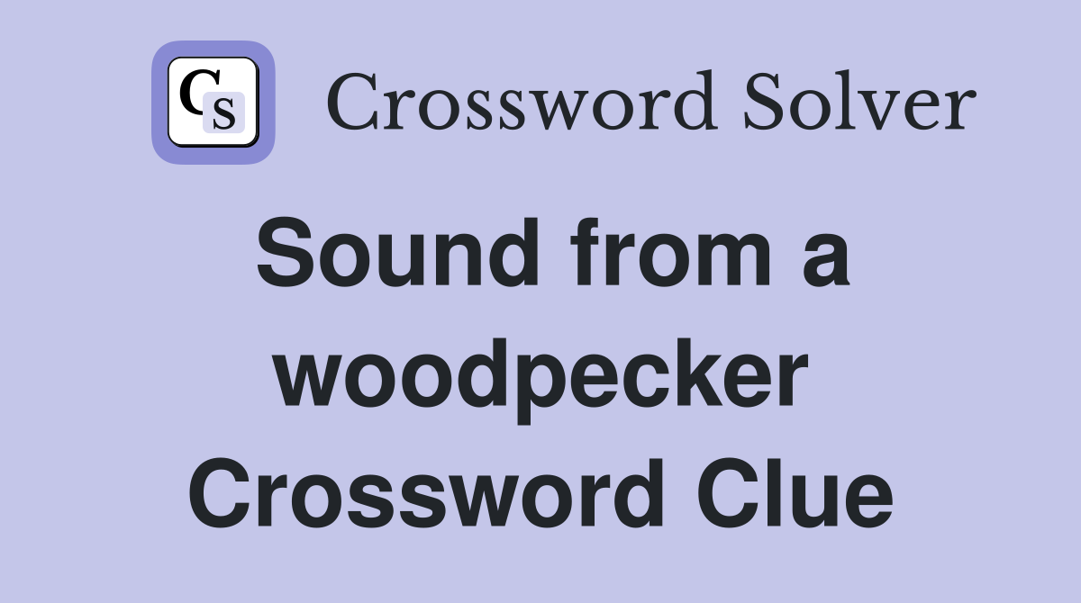 Sound from a woodpecker Crossword Clue