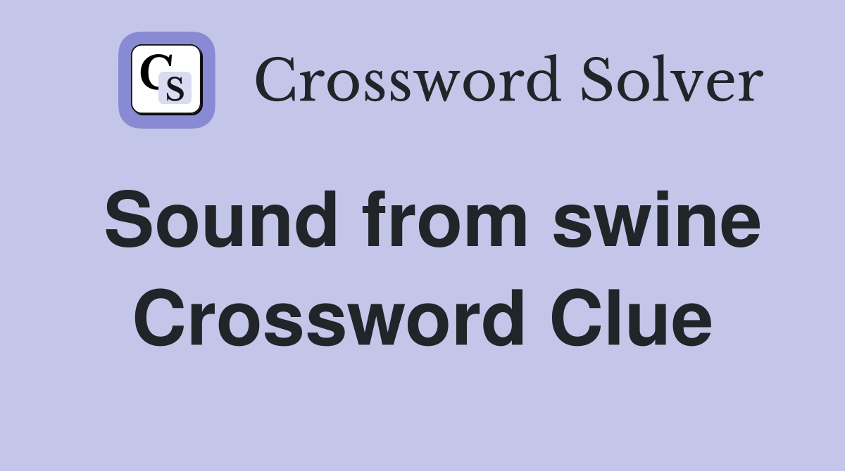 Sound from swine Crossword Clue