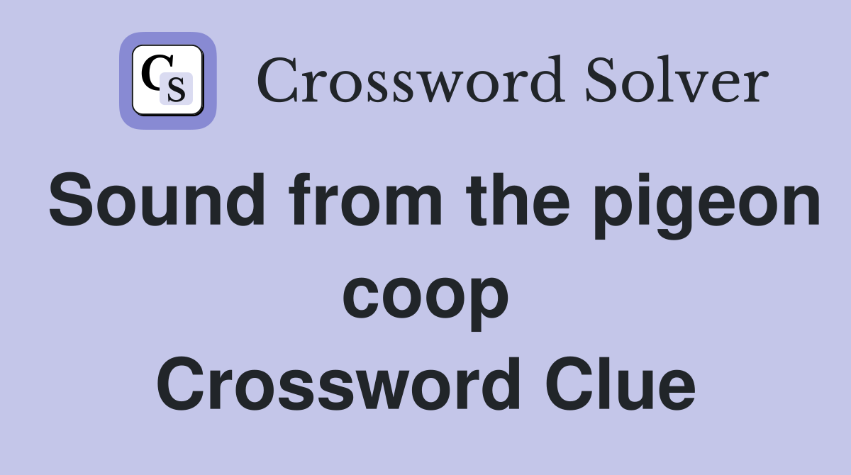 Sound from the pigeon coop Crossword Clue