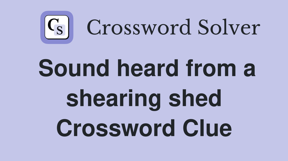 Sound heard from a shearing shed Crossword Clue