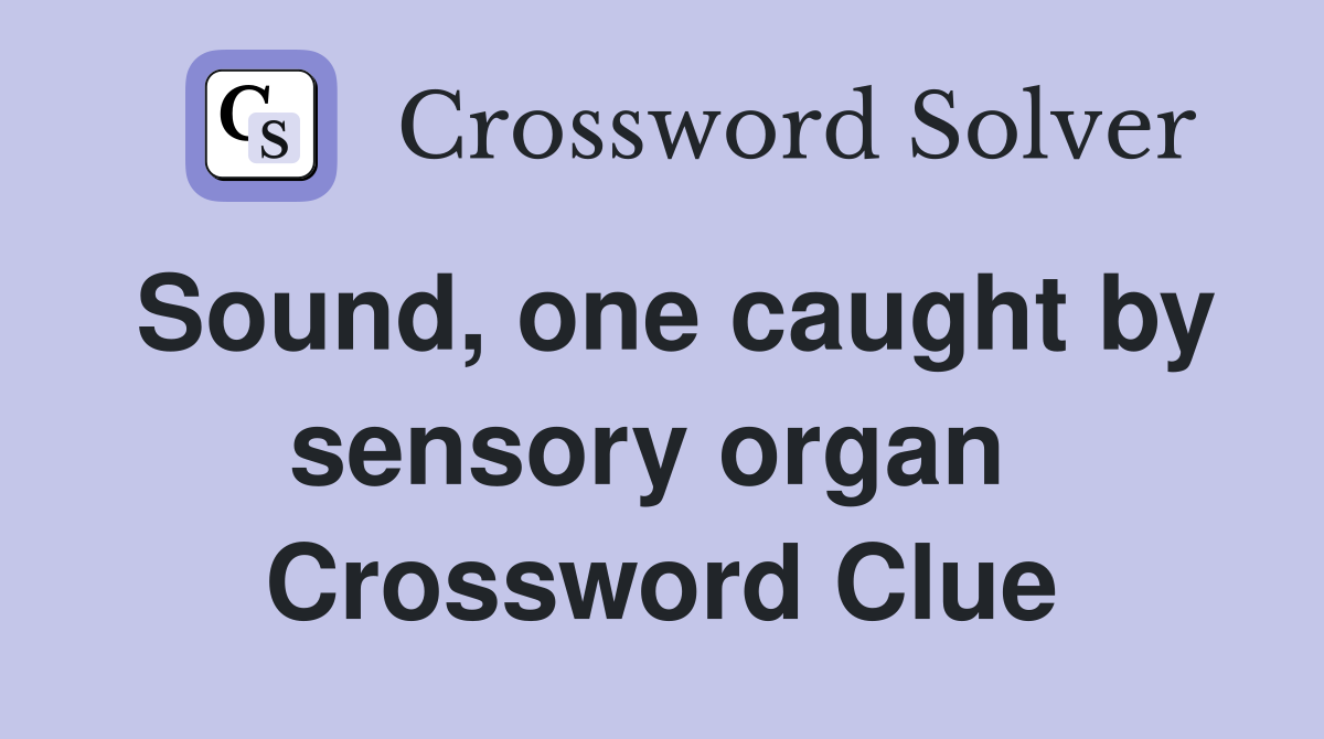 Sound, one caught by sensory organ  Crossword Clue