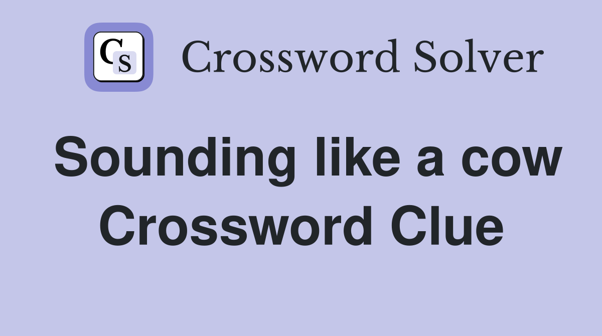 Sounding like a cow Crossword Clue