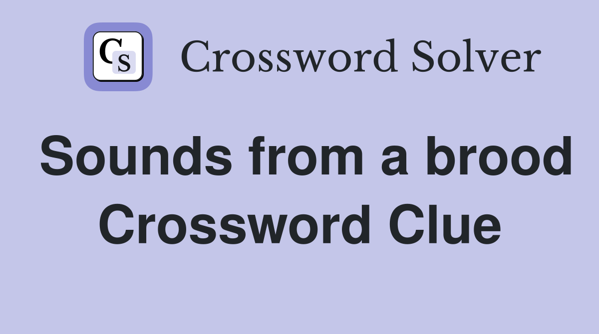 Sounds from a brood Crossword Clue