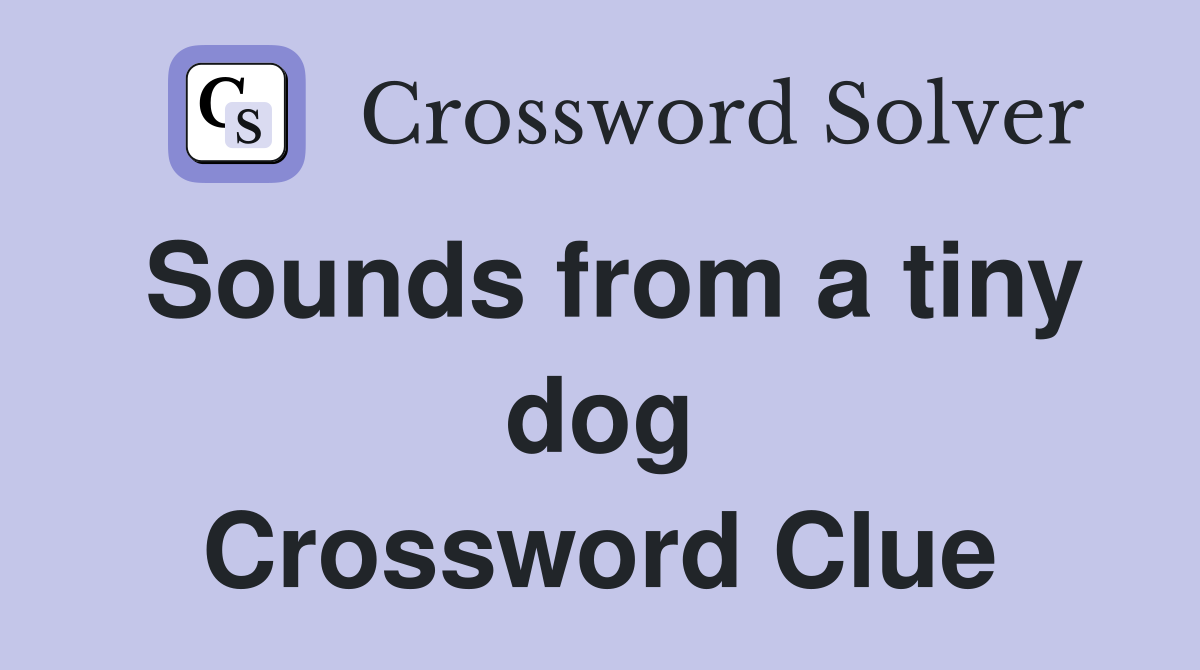 Sounds from a tiny dog Crossword Clue