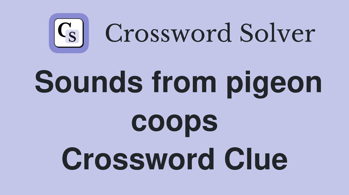 Sounds from pigeon coops Crossword Clue