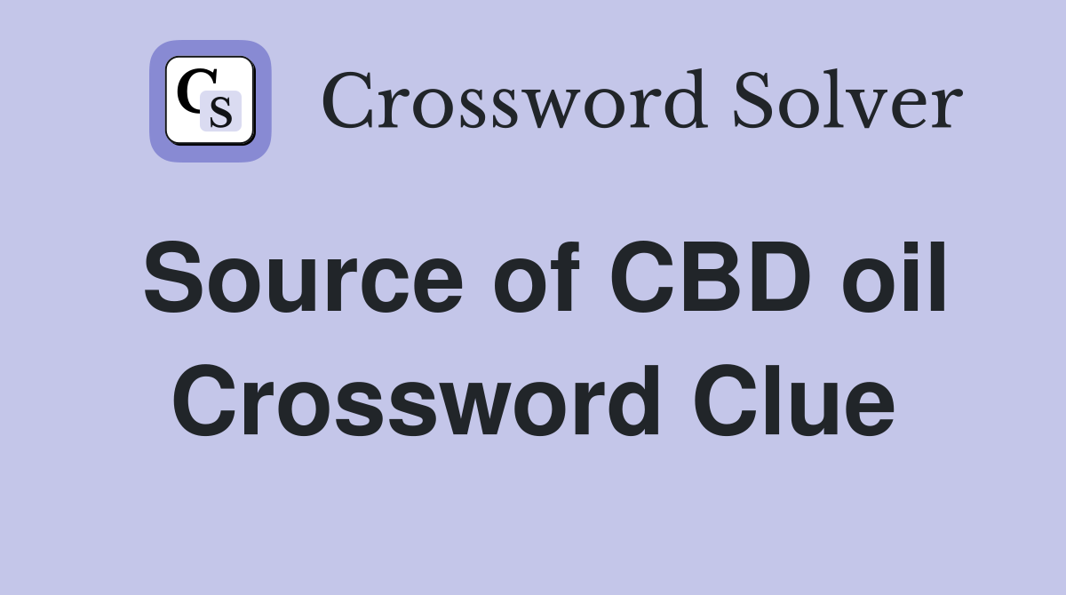 Source of CBD oil Crossword Clue