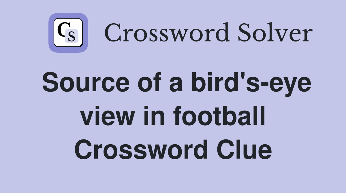 Source of a bird's-eye view in football Crossword Clue