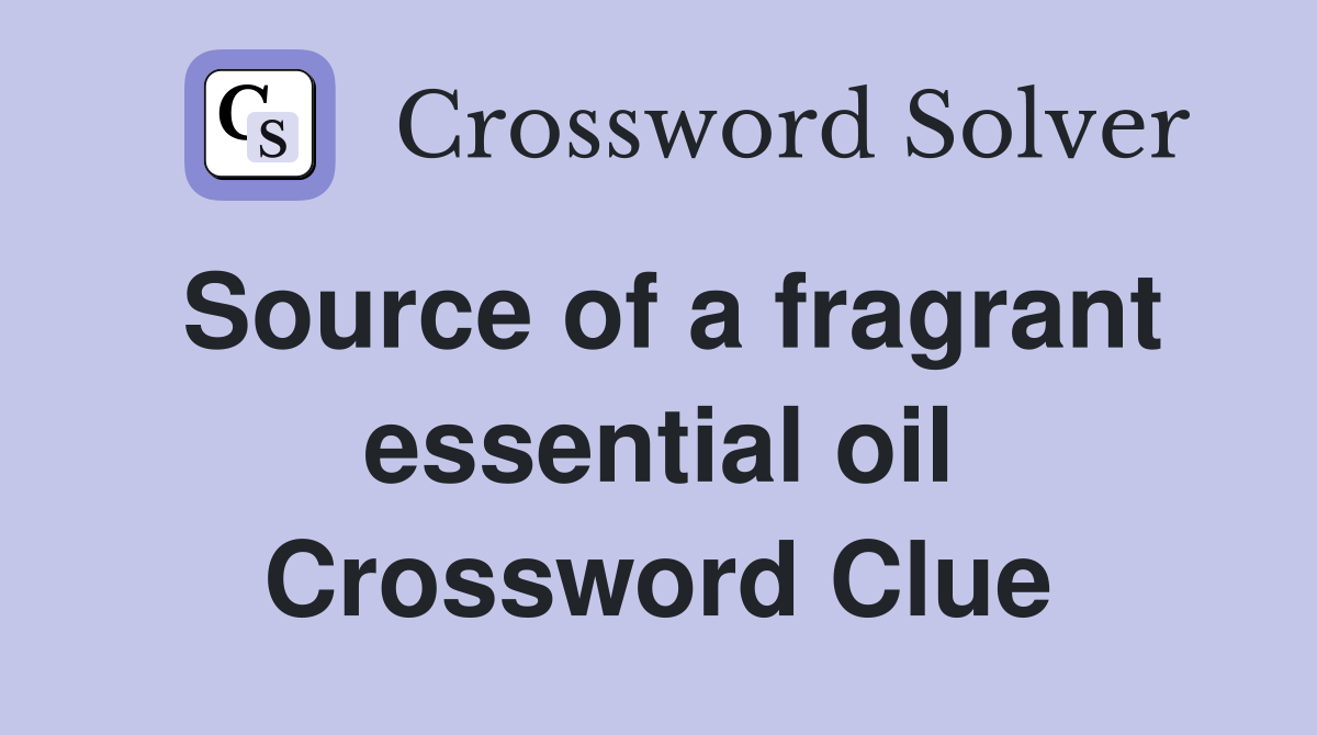 Source of a fragrant essential oil Crossword Clue
